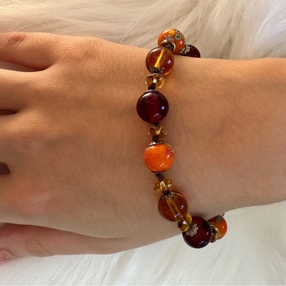 J.Elizabeth Emico Amber and Orange Beaded Bracelet